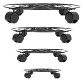 Schwarz 4 Größen Metall Runde Blume Pflanze Topf Tablett 4 Räder Schwere Pflanzer Blumen Topf Mover Trolley Platte Ständer Halter Garten Werkzeuge